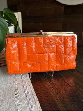 HOBO Lauren Clutch Orange Patent Frame Clutch